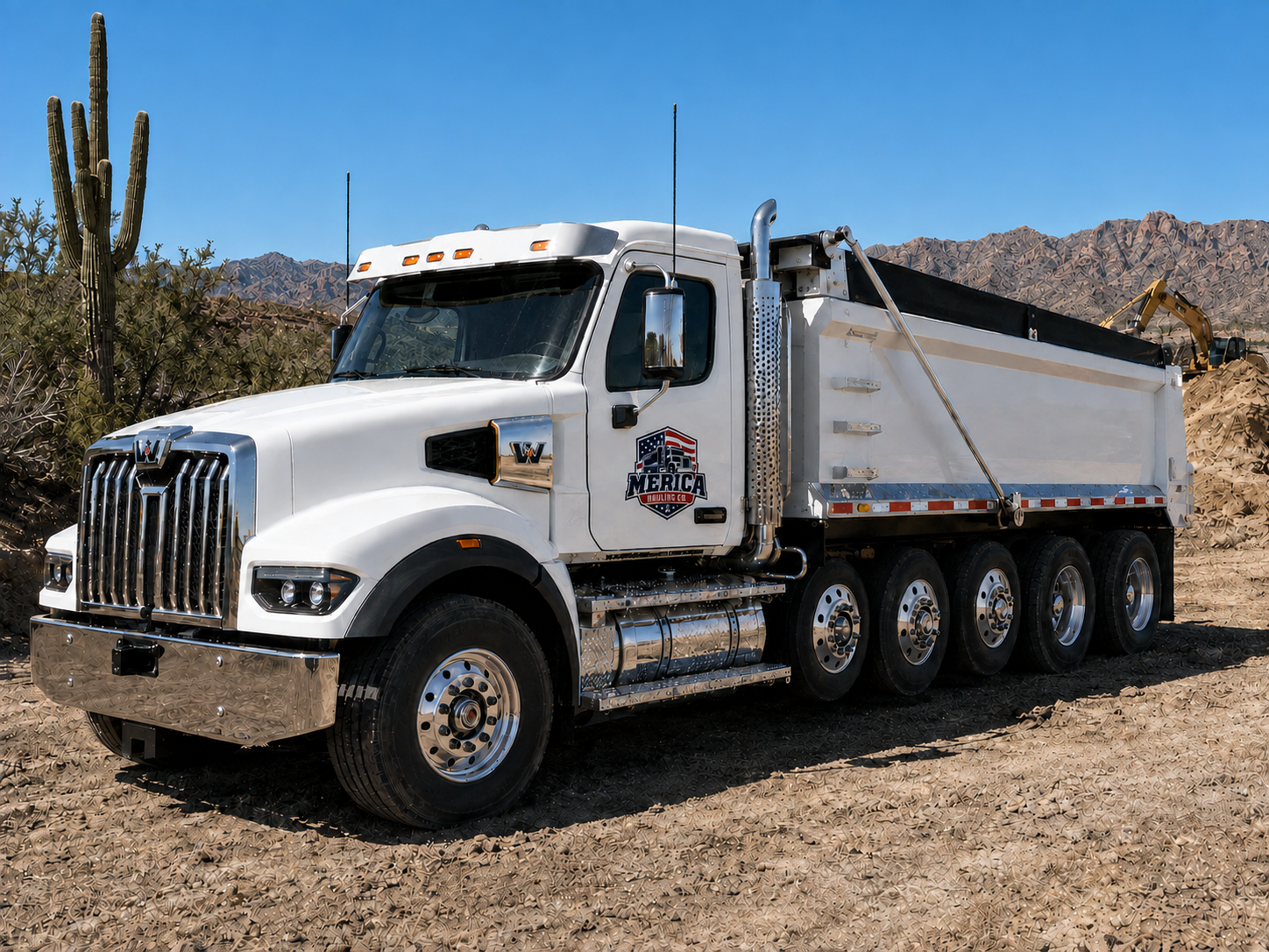 Merica Hauling Company dump truck on site