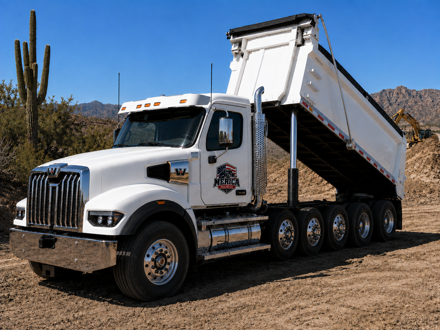 Merica Hauling Company truck at the yard
